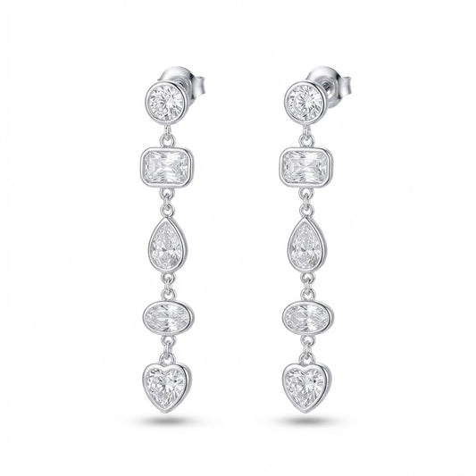 Aretes largos plata