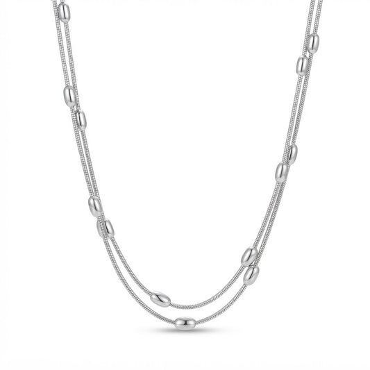 Collar arroz largo plata