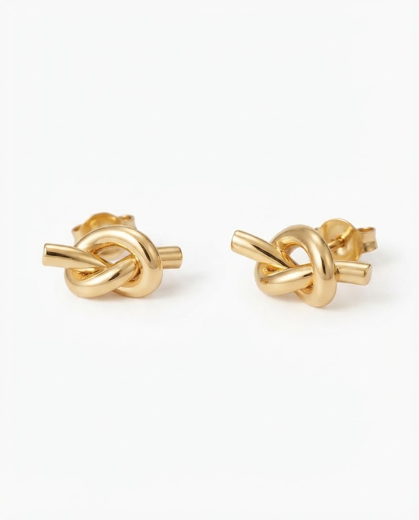 Aretes nudo dorado