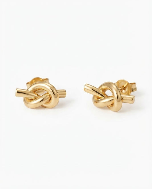 Aretes nudo dorado