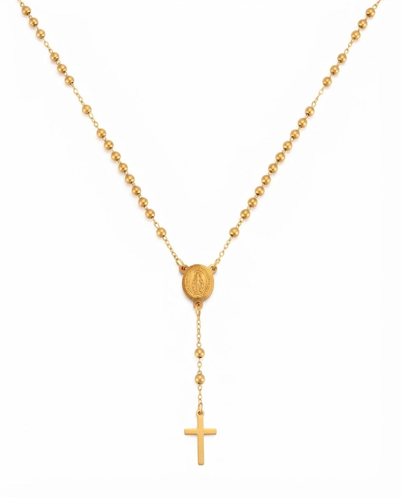 Collar rosario dorado