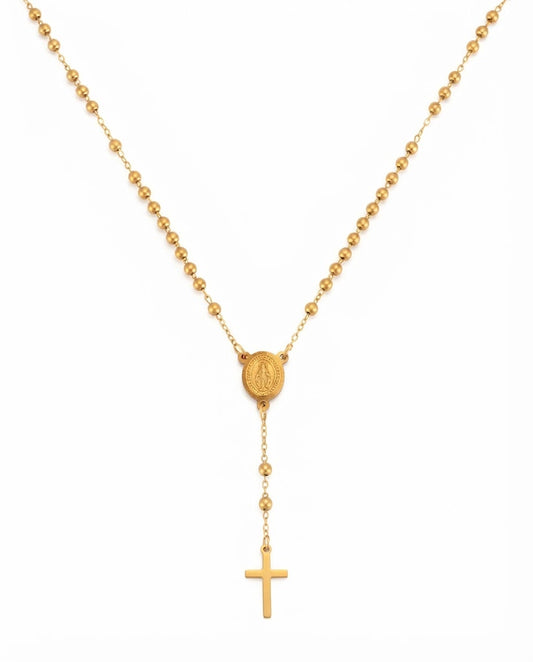 Collar rosario dorado