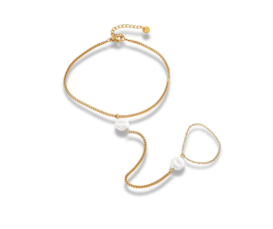 Pulsera y anillo perla