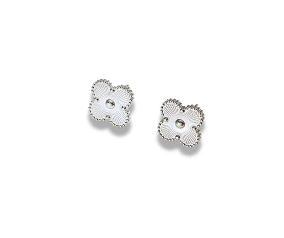 Aretes trébol plata