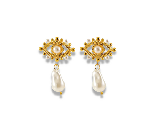 Aretes Ojo y perla