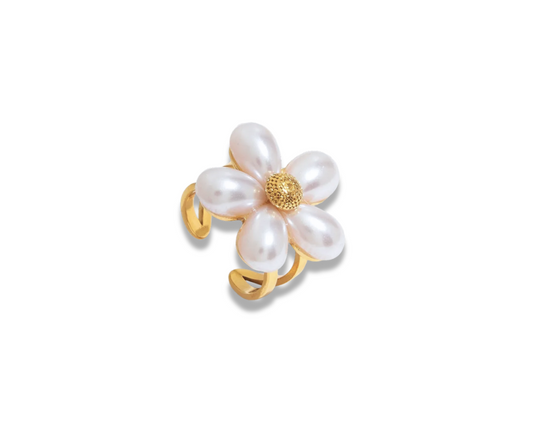 Anillo flor de perlas
