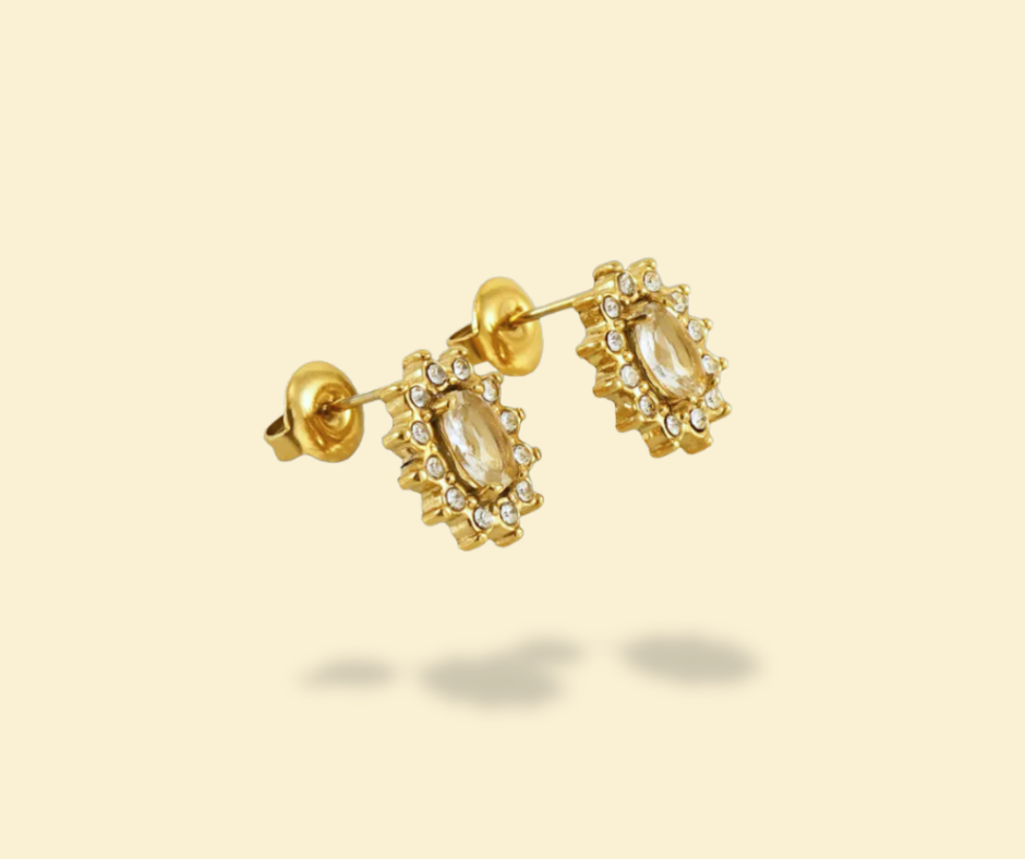 Aretes girasol blanco