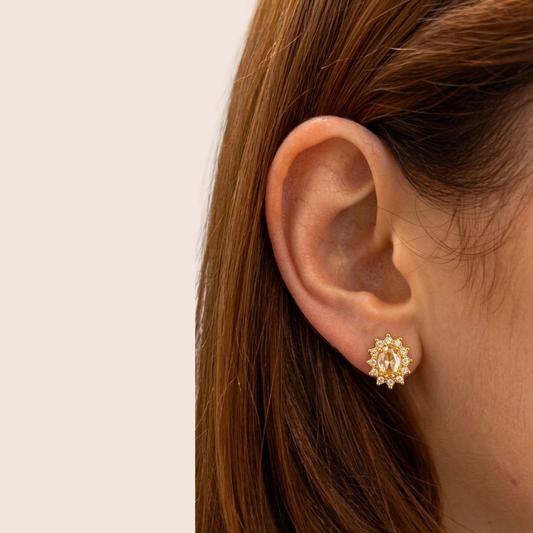 Aretes girasol blanco