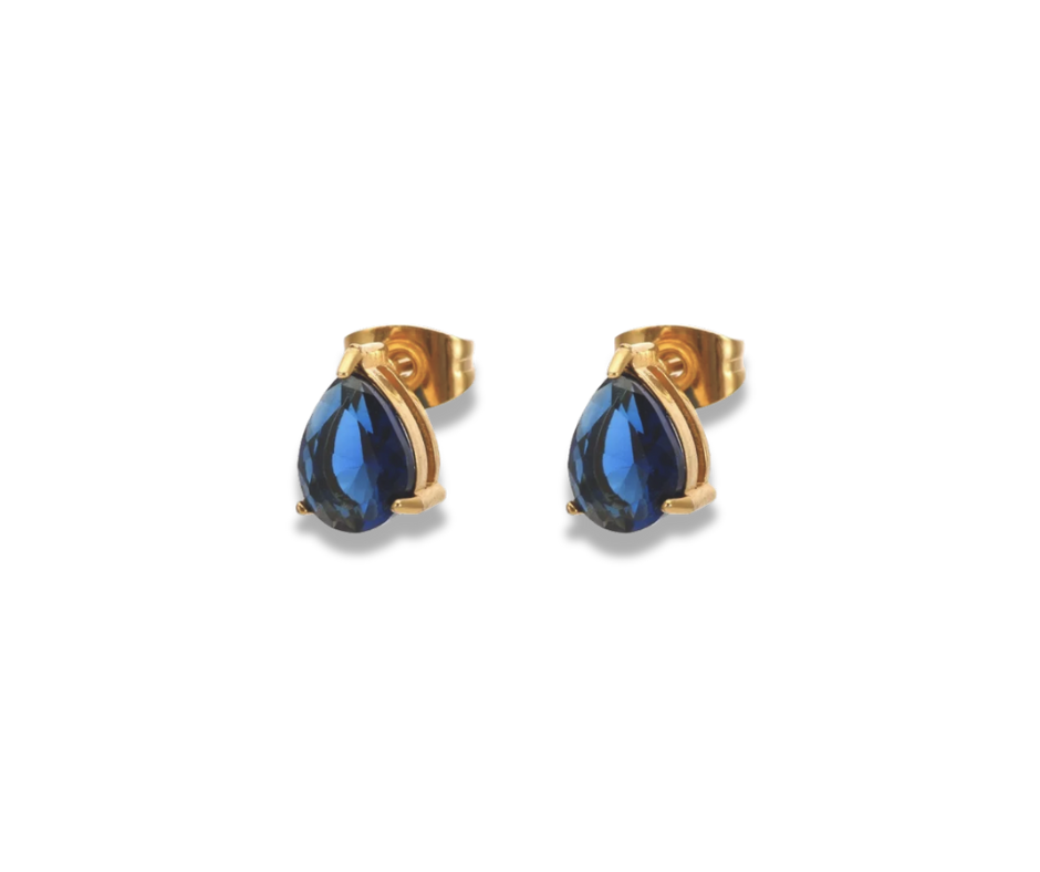 Aretes gota azul