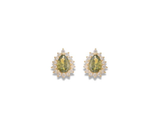 Aretes gota verde