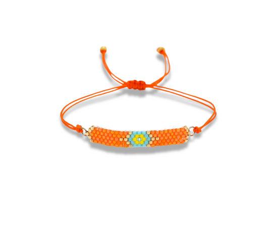 Pulsera miyuki ojito naranja