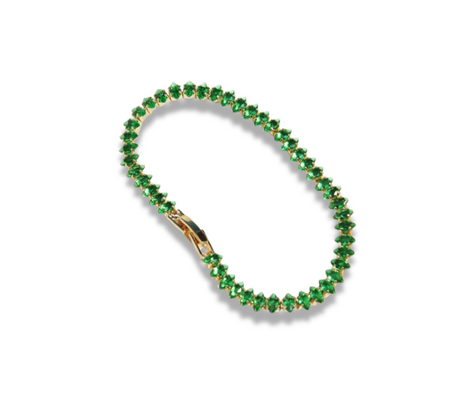 Pulsera cristal ovalado verde