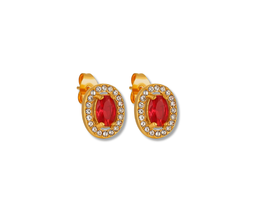 Aretes Ovalados rojos