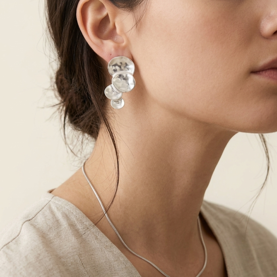 Aretes Oyamel plateado