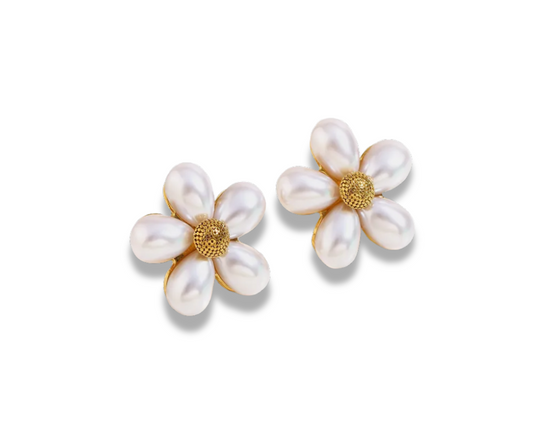 Aretes Flor de perla