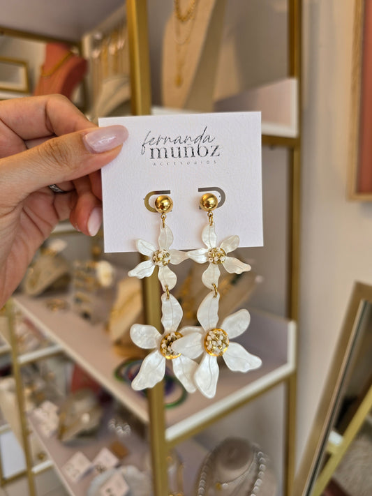 Aretes doble flor