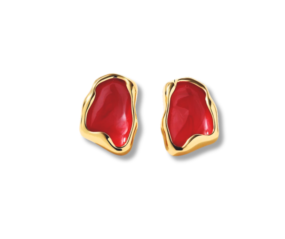 Aretes Roma rojo