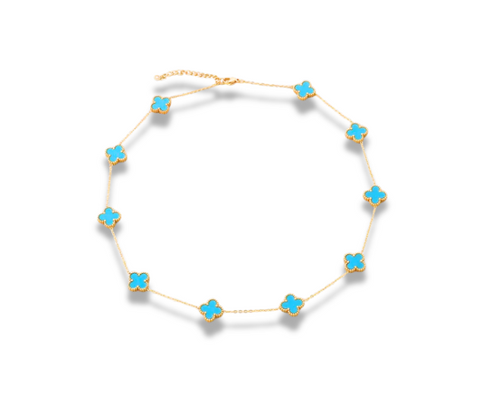 Collar Trébol turquesa